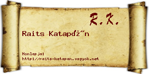 Raits Katapán névjegykártya